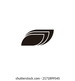 Three leaves, cool geometric symbol simple logo vector