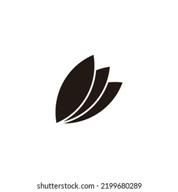 Three leaves, cool geometric symbol simple logo vector