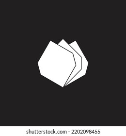 Three leaves, flower geometric symbol simple logo vector