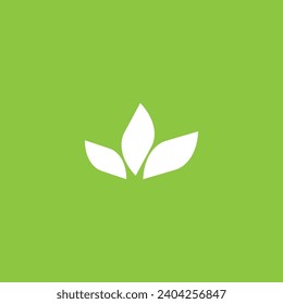 Three leaves geometric symbol simple logo vector