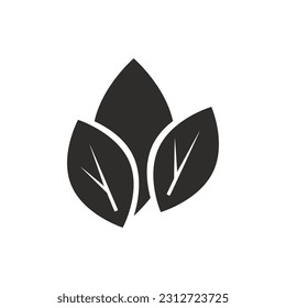 Drei-Blätter-Ikone, Blatt-Logo, flache Vektorgrafik