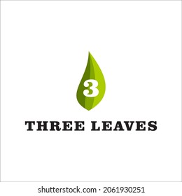 DISEÑO DE LOGOTIPO DE ICONO DE TRES HOJAS