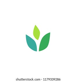 three leaves leaf logo vector icon design inspiration