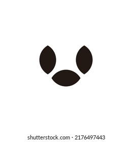 Three leaves letter U geometric symbol simple logo vector
