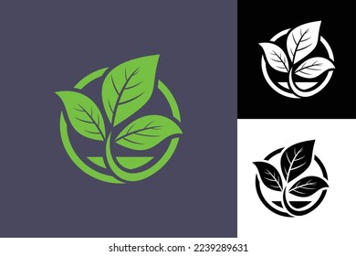 Logotipo de tres hojas, bueno para la empresa verde, marca de producto, comunidad, tienda.