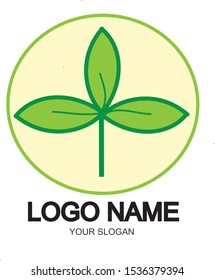 Three leaves symbol or logo for your company or business