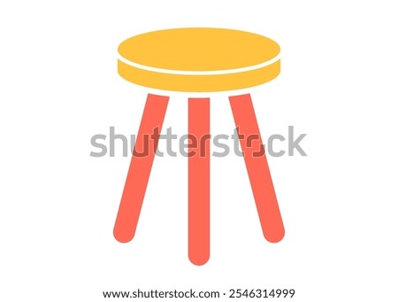 Three legged stool icon. Clipart image isolated on white background