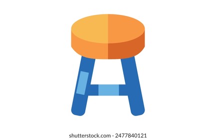 Three legged stool outline icon. Clipart image isolated on white background. Barstool vector sketch icon isolated on background Stool free icon