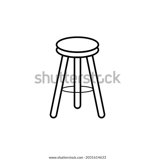 Three Legged Stool Outline Icon Clipart Stock Vector (Royalty Free ...