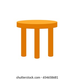 Three Legged Stool. Vector Illustration Isolated On White Background