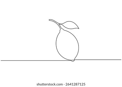 Three lemons continuous line drawing white background