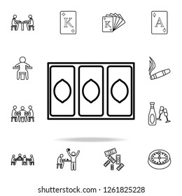 three lemons win icon. Detailed outline set of casino element icons. Premium graphic design. One of the collection icons for websites, web design