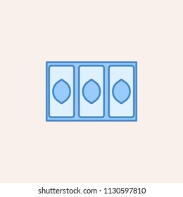 three lemons win icon. Element of casino icon for mobile concept and web apps. Field outline three lemons win icon can be used for web and mobile on colored background