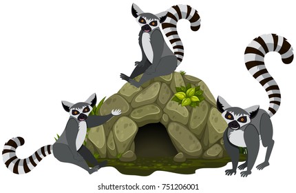 Tres lemures en la ilustración de la cueva