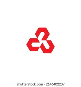 Three Letter C Hexagon, Triangle Arrow Simple Symbol Vector Logo