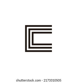 Three Letter C, Square Geometric Symbol Simple Logo Vector