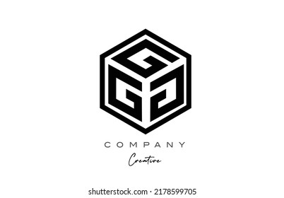 diseño de icono del logotipo de la letra del alfabeto G de tres letras cúbicas con diseño de polígono. Plantilla creativa para empresas y empresas
