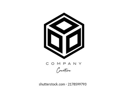 three letter cube O alphabet letter logo icon design with polygon design. Creative template for business and company