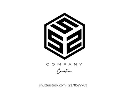 three letter cube S alphabet letter logo icon design with polygon design. Creative template for business and company