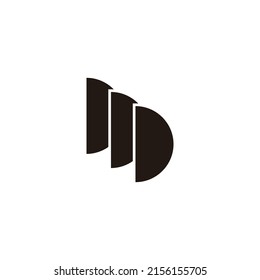 Three letter D, letter m, symbol simple logo vector