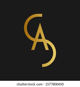 Three letter icon. Logo with three letters C, S, A.