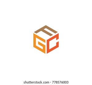 Three letter icon. logo with three letters FGC