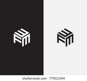 Three letter icon. Letter WFM logo template