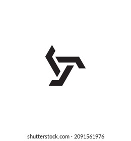 Three Letter J. Letter y. Triangle Symbol Simple Logo Vector