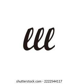 Tres letras L, conectar símbolo geométrico simple vector logo