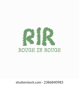 Three letter logo with green grass texture.