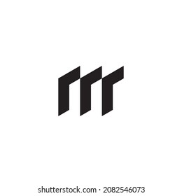 three letter r, letter M simple symbol logo vector