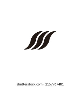 Three letter S, letter W geometric symbol simple logo vector