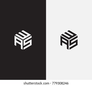 Drei Buchstaben WAR das Symbol. Sechseck-Logo
