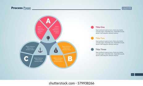 Three Letters Process Chart Slide Template Stock Vector (Royalty Free ...