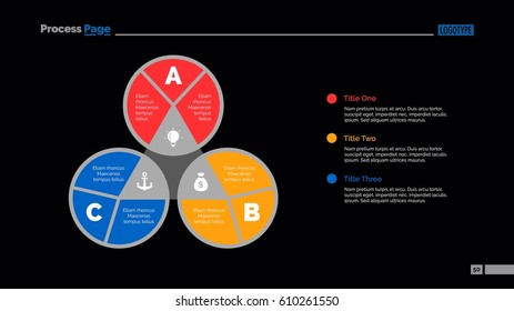 Three Letters Process Chart Slide Template