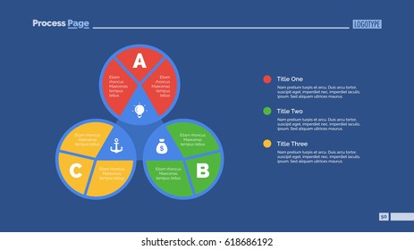 Three Letters Process Chart Slide Template Stock Vector (Royalty Free ...