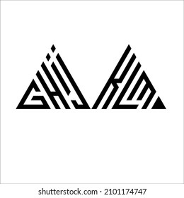 Letra triangular de tres letras marca vector de logotipos