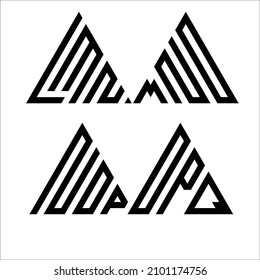 Three Letters Triangle Letter mark Logos vector