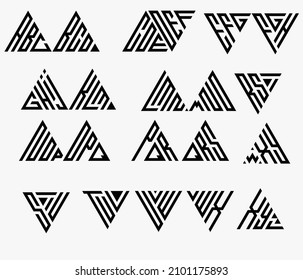 Three Letters Triangle Letter mark Logos vector