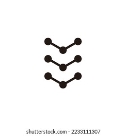 Drei Buchstaben V, geometrisches Symbol mit einfachem Logo, Vektorgrafik
