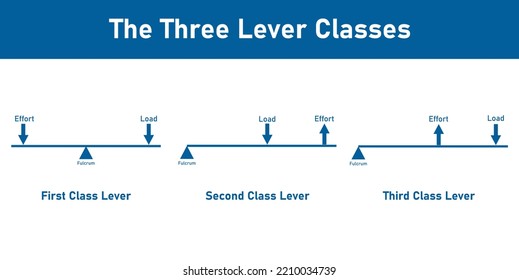 The three lever classes. Simple machines classes of levers diagram.