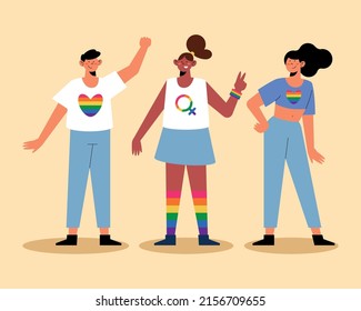 three lgbtq community persons characters