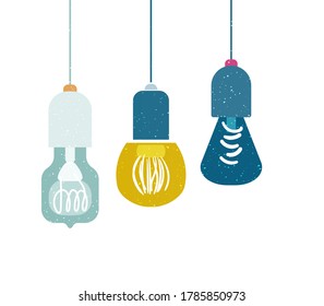 three light bulb  stock vector illustration