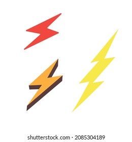 Three Lightening bolts in different colors