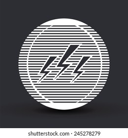 Three lightning icon. Flat design style. Made vector illustration