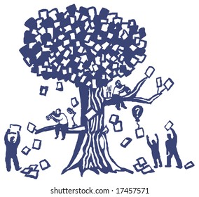 A three likes a symbol of business communications. Vector illustration.