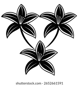 Three Lilies in Black and White