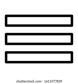 Three Line. Burger Menu Icon Symbol. Outline Style