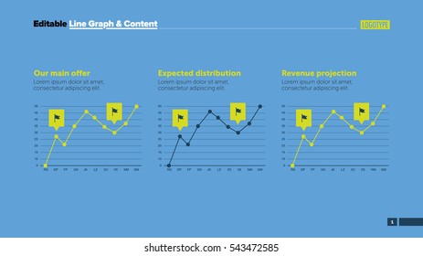 Three Line Charts Slide Template