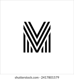 Three line letter M logo